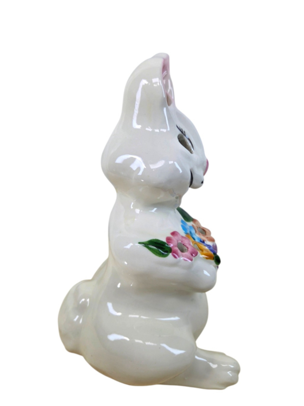 Vintage McCoy Easter Bunny McLights Ceramic Flower Frog Vase Luminary USA - Picture 3 of 9